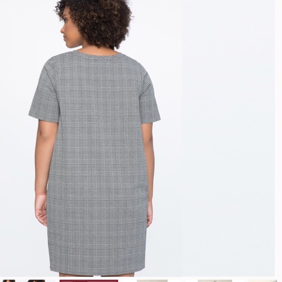 NWT Eloquii plaid shift dress w/side stripe sz 14 - Picture 2 of 2